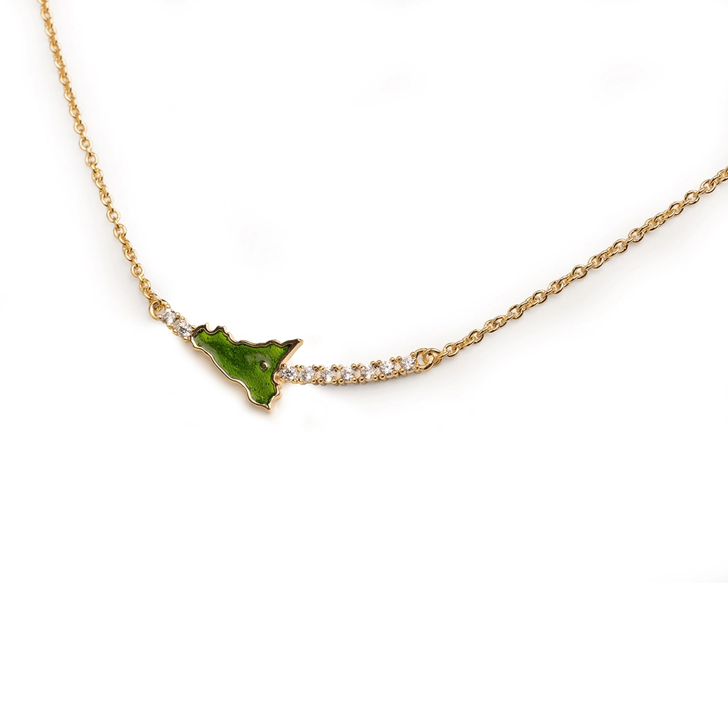 Collana donna Isola Bella Sicilia in bronzo e zirconi 60000008