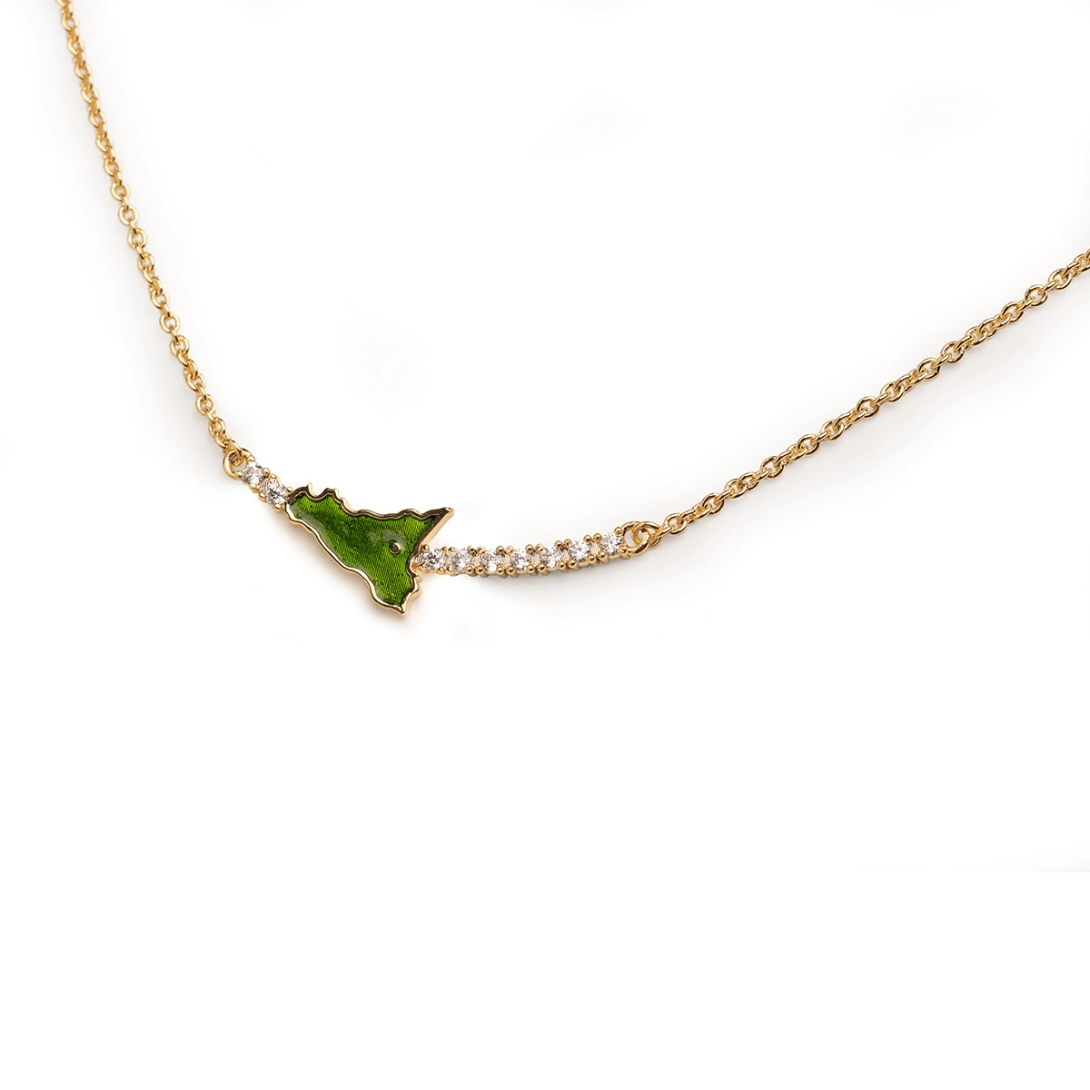 Collana donna Isola Bella Sicilia in bronzo e zirconi 60000008