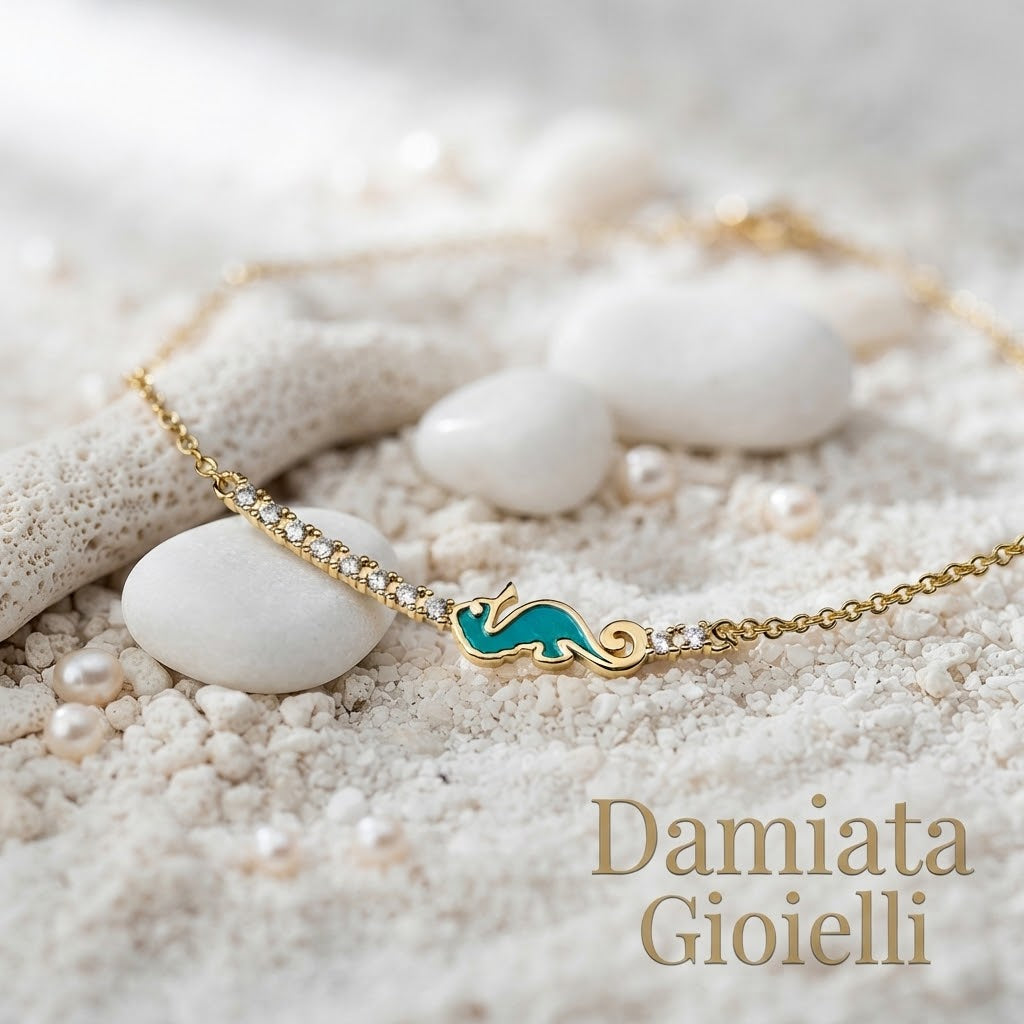 Collana donna Isola Bella Ippocampo in bronzo e zirconi ref. 60000020
