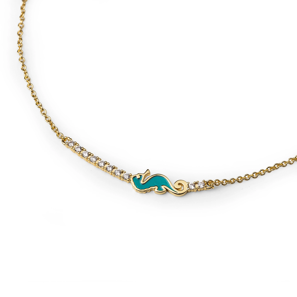 Collana donna Isola Bella Ippocampo in bronzo e zirconi 60000020