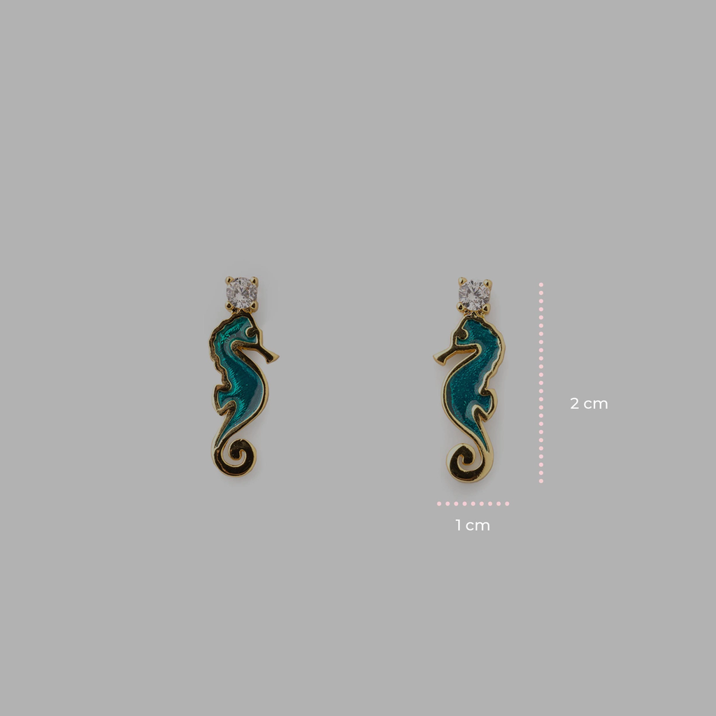 Orecchini donna Isola Bella Ippocampo in bronzo e zirconi 60000021
