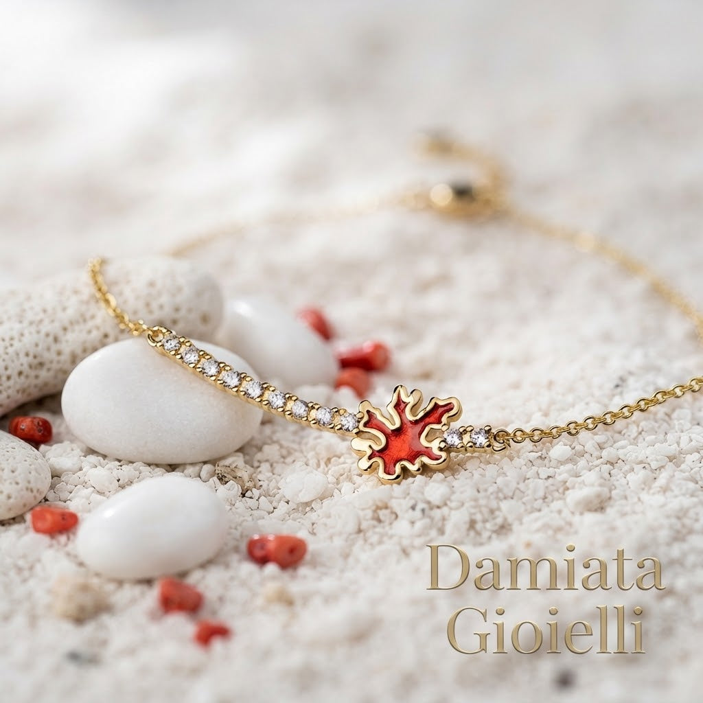 Collana donna Isola Bella Corallo in bronzo e zirconi ref. 60000023