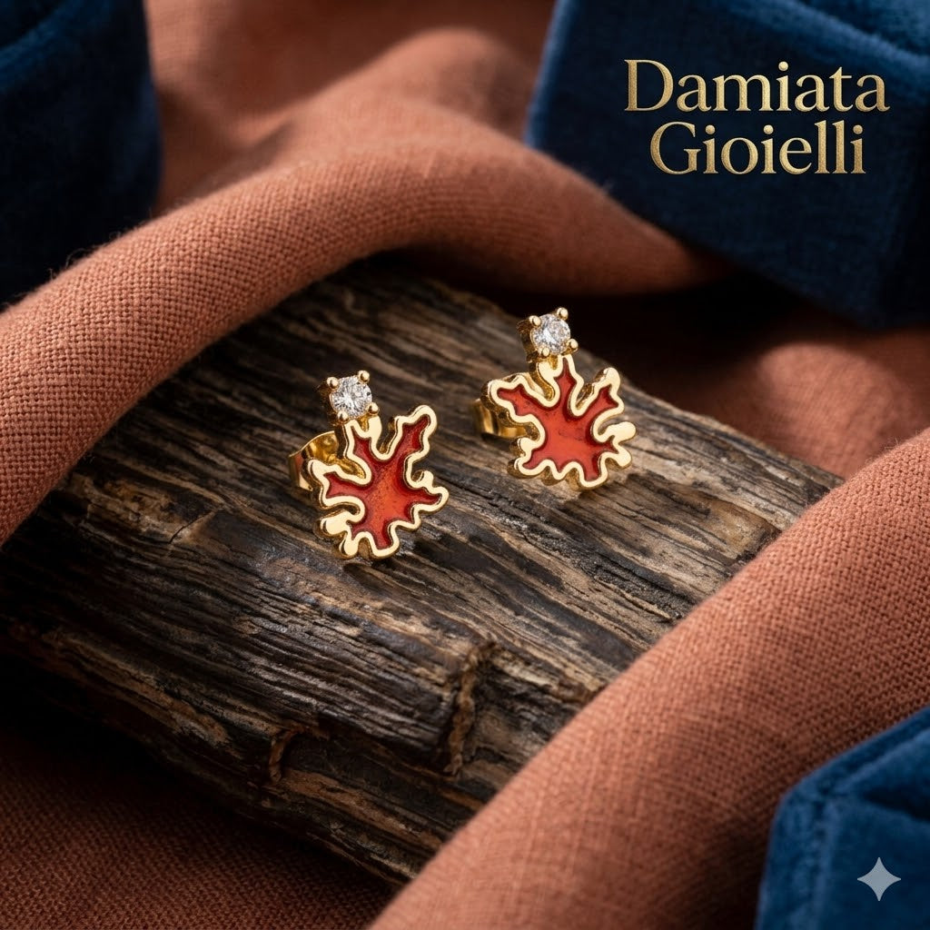 Orecchini donna Isola Bella Corallo in bronzo e zirconi 60000024