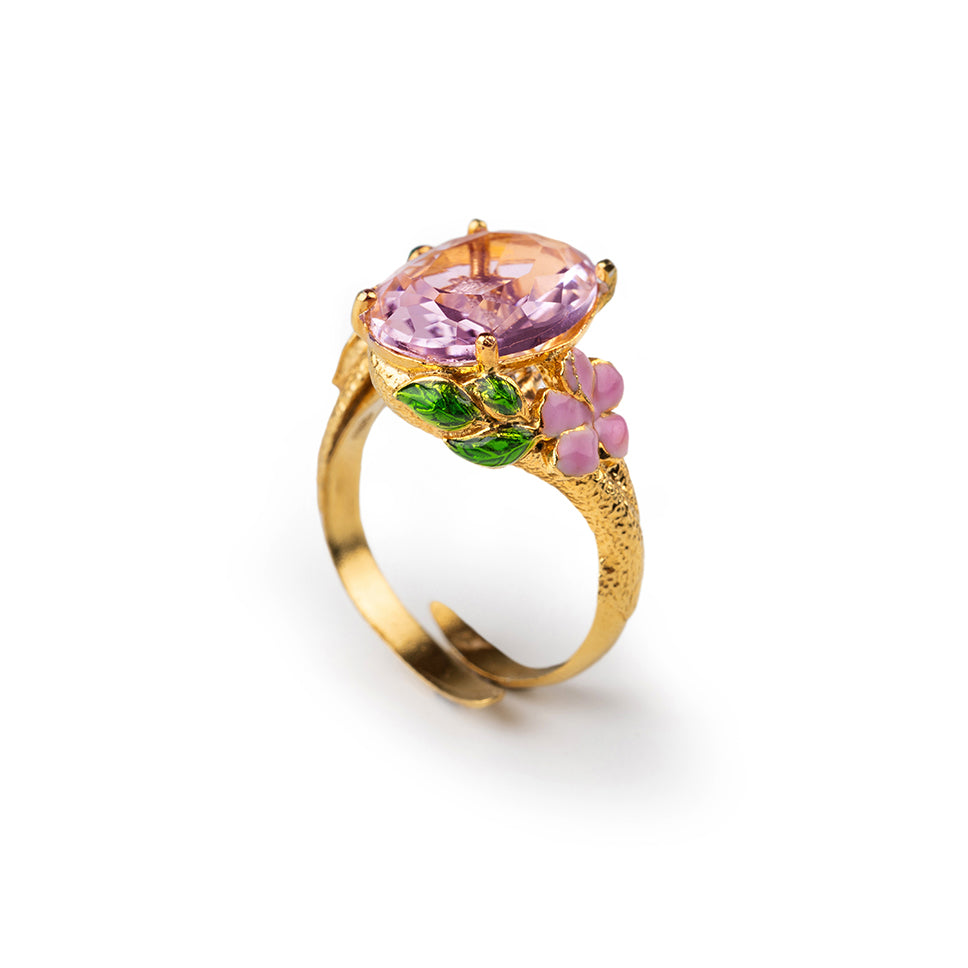 Anello donna Isola Bella Colibrì Gemma in lega placcata oro e cristallo 60000025