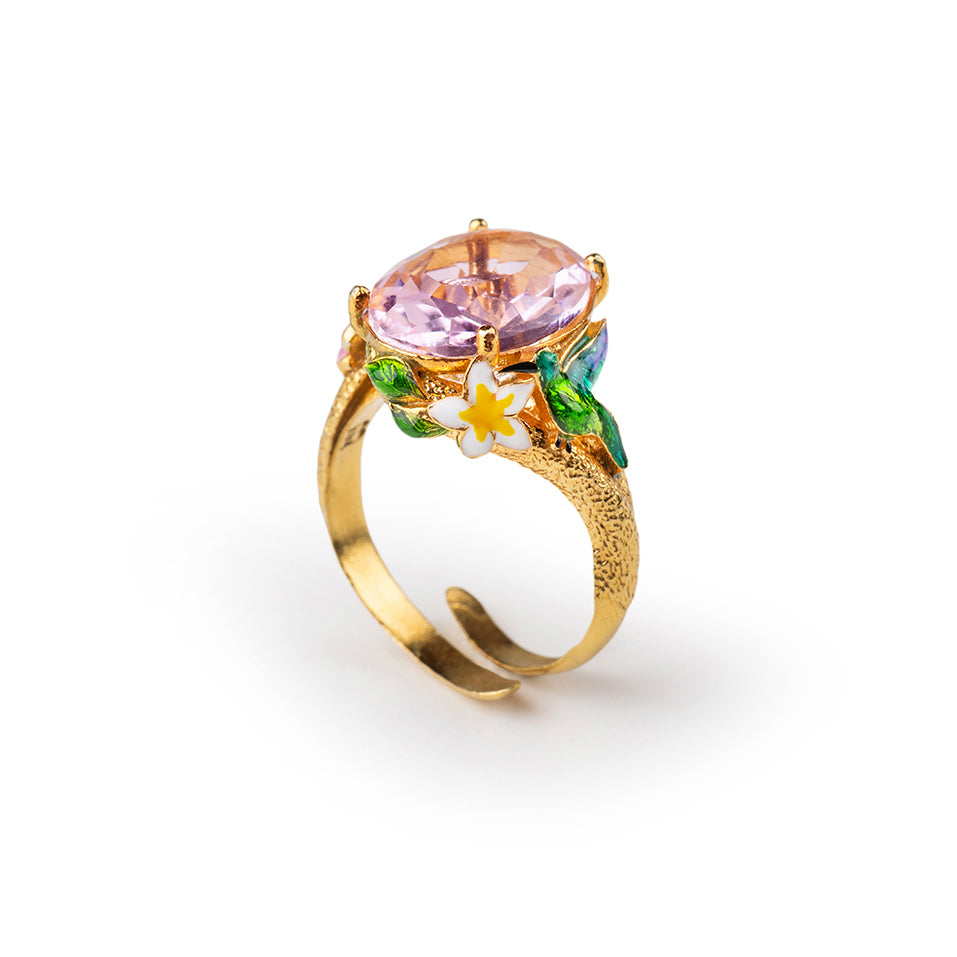 Anello donna Isola Bella Colibrì Gemma in lega placcata oro e cristallo 60000025