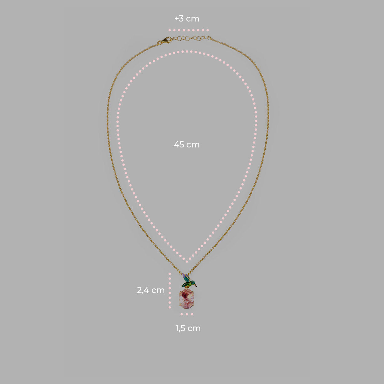 Collana donna Isola Bella Colibrì Gemma in lega placcata oro e cristallo 60000026