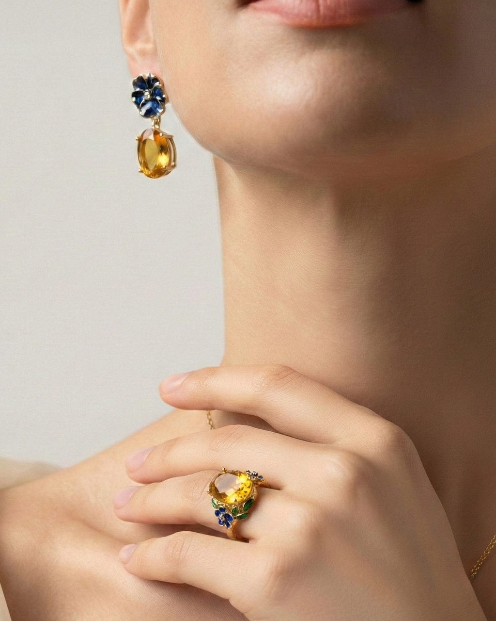 Anello donna Isola Bella Violetta Gemma in lega placcata oro e cristallo 60000028