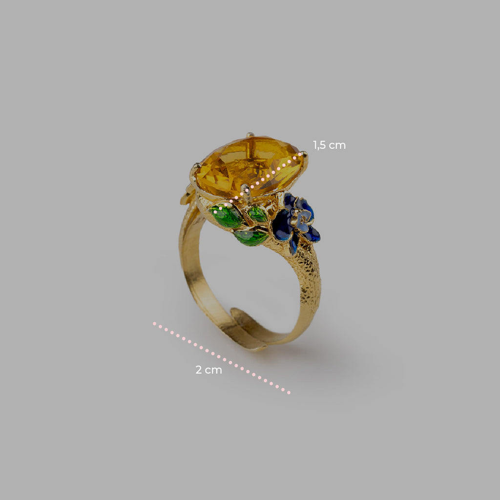 Anello donna Isola Bella Violetta Gemma in lega placcata oro e cristallo 60000028