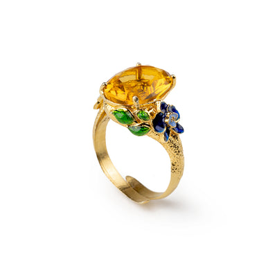 Anello donna Isola Bella Violetta Gemma in lega placcata oro e cristallo 60000028