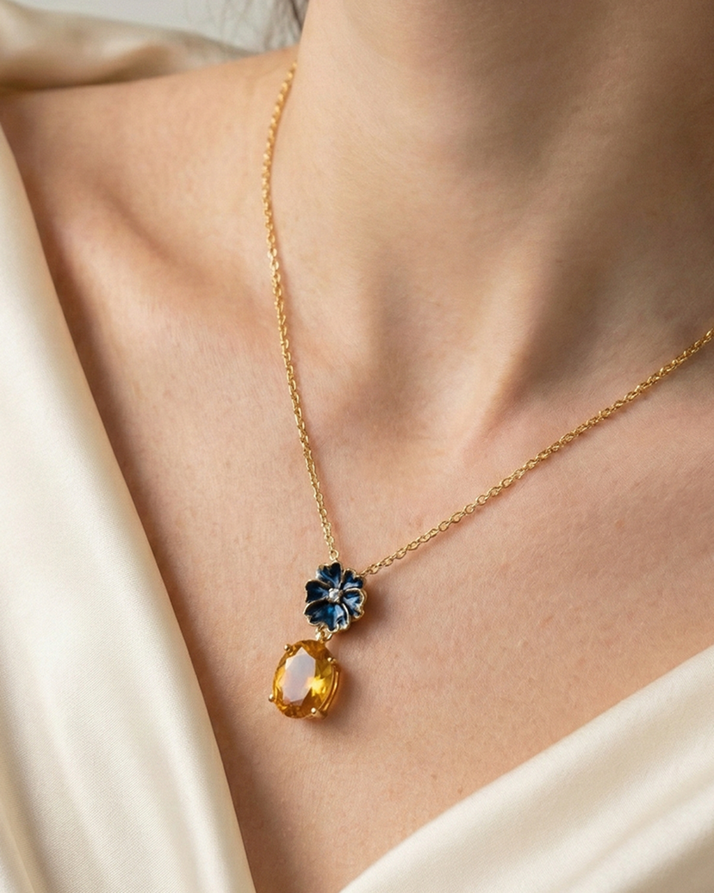 Collana donna Isola Bella Violetta Gemma in lega placcata oro e cristallo 60000029