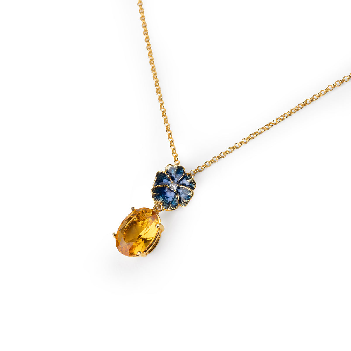 Collana donna Isola Bella Violetta Gemma in lega placcata oro e cristallo 60000029