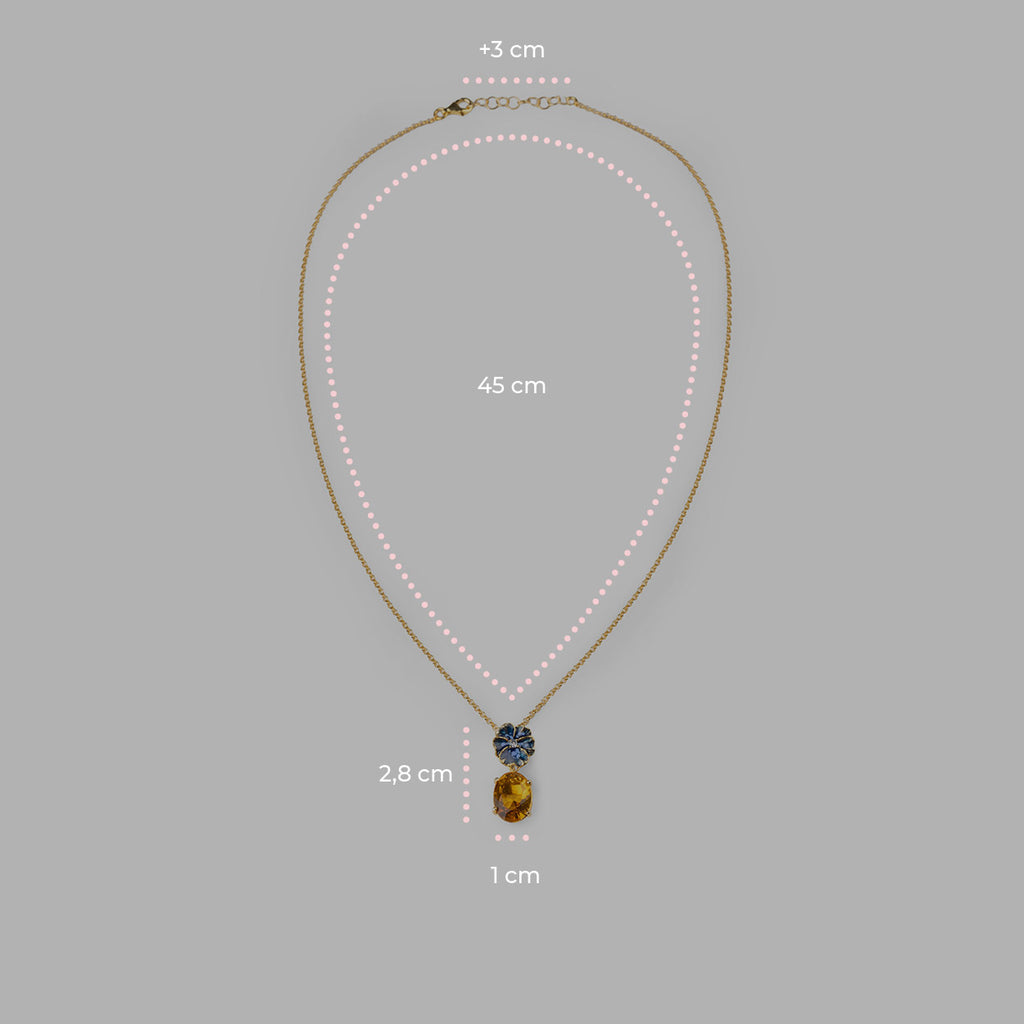 Collana donna Isola Bella Violetta Gemma in lega placcata oro e cristallo 60000029