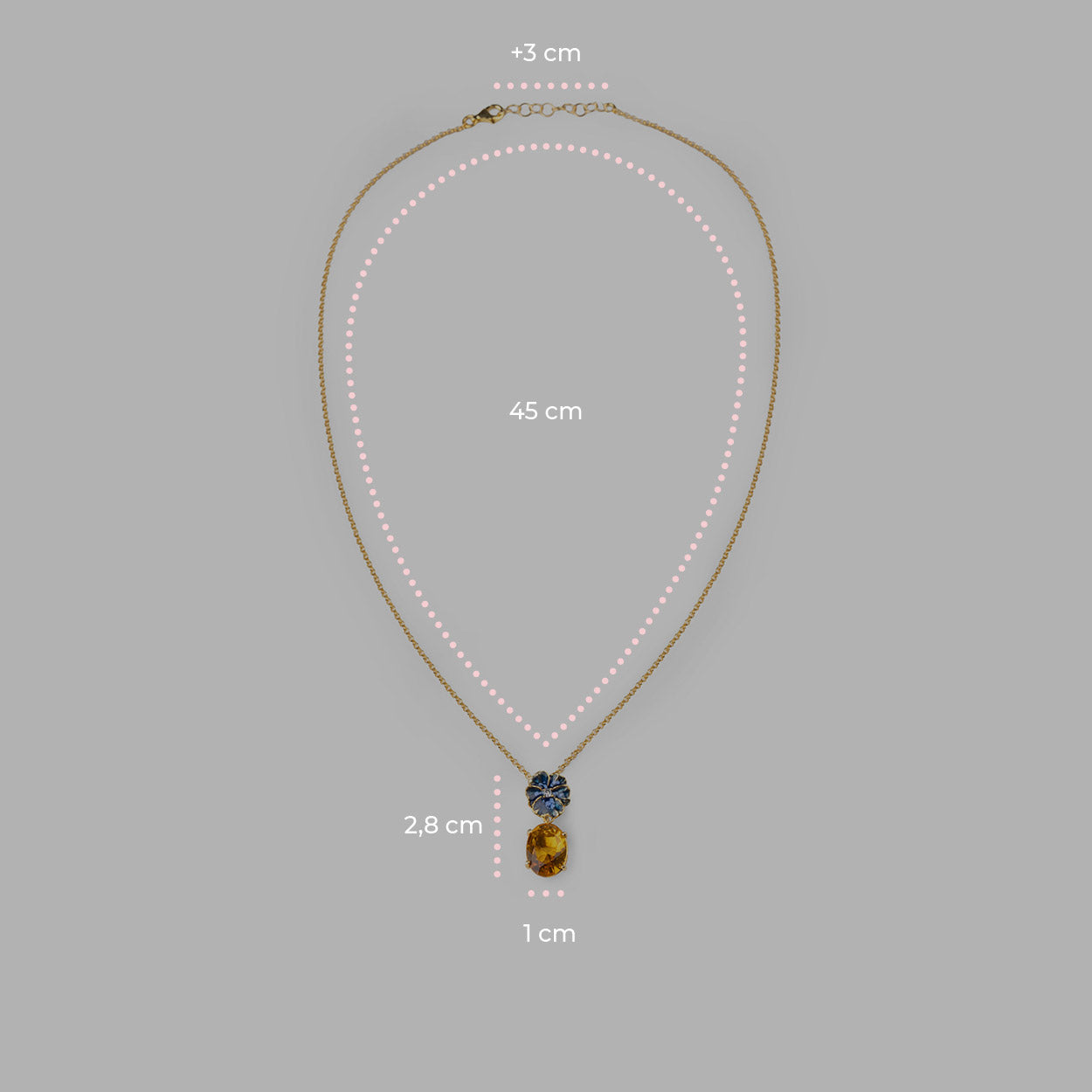 Collana donna Isola Bella Violetta Gemma in lega placcata oro e cristallo 60000029