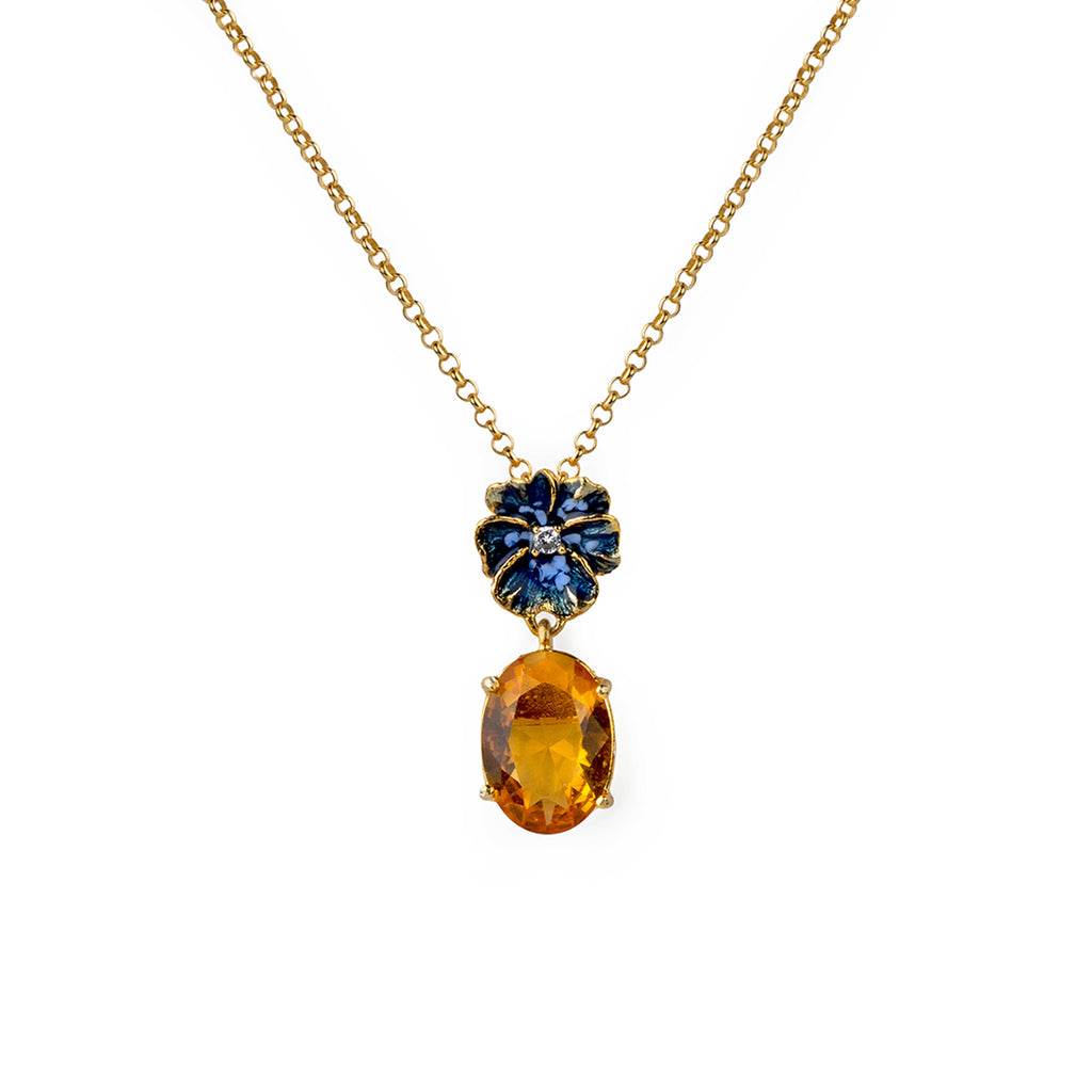 Collana donna Isola Bella Violetta Gemma in lega placcata oro e cristallo 60000029