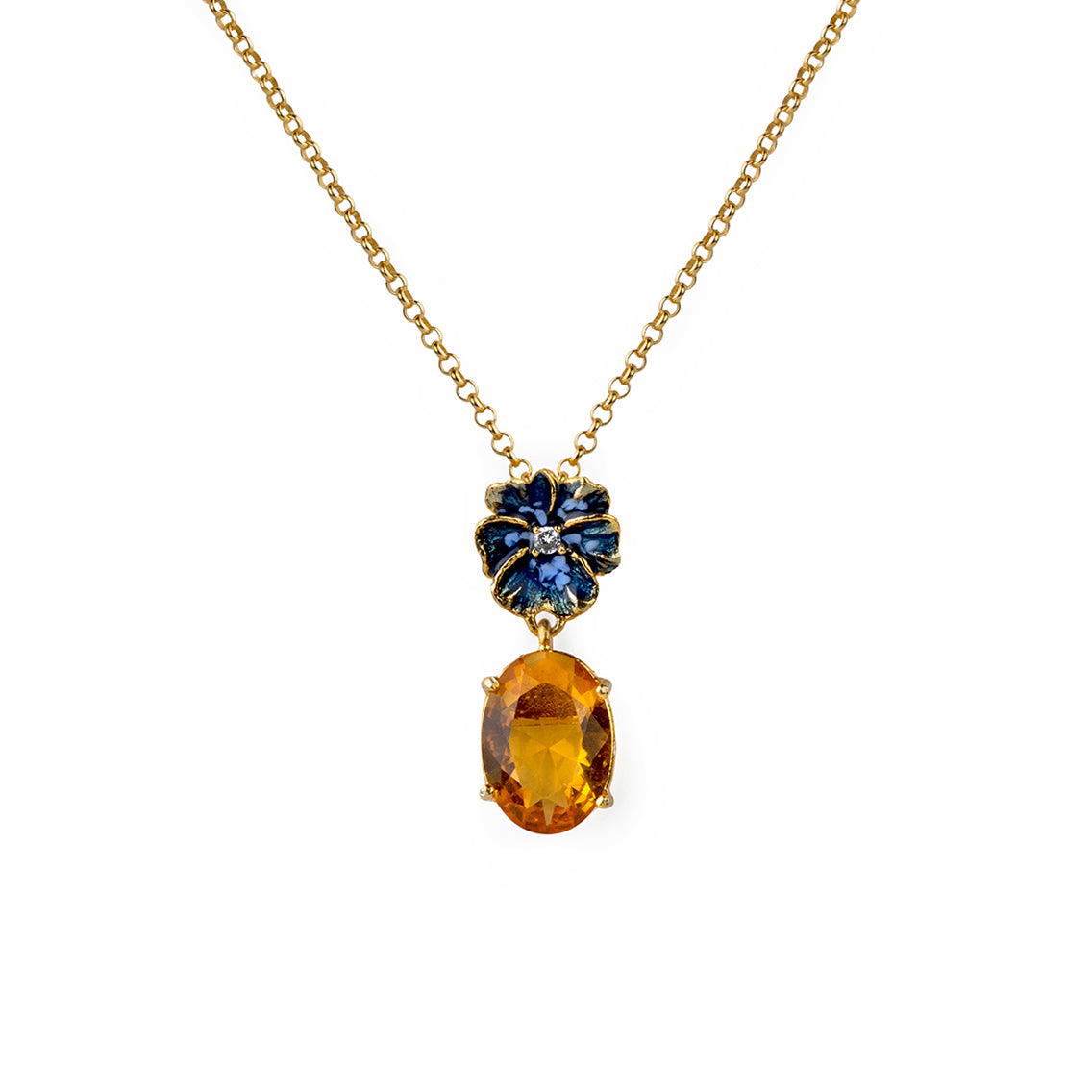Collana donna Isola Bella Violetta Gemma in lega placcata oro e cristallo 60000029