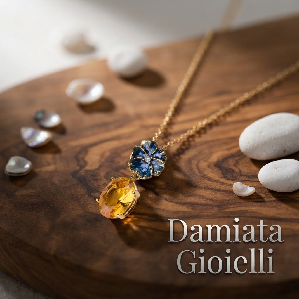 Collana donna Isola Bella Violetta Gemma in lega placcata oro e cristallo ref. 60000029