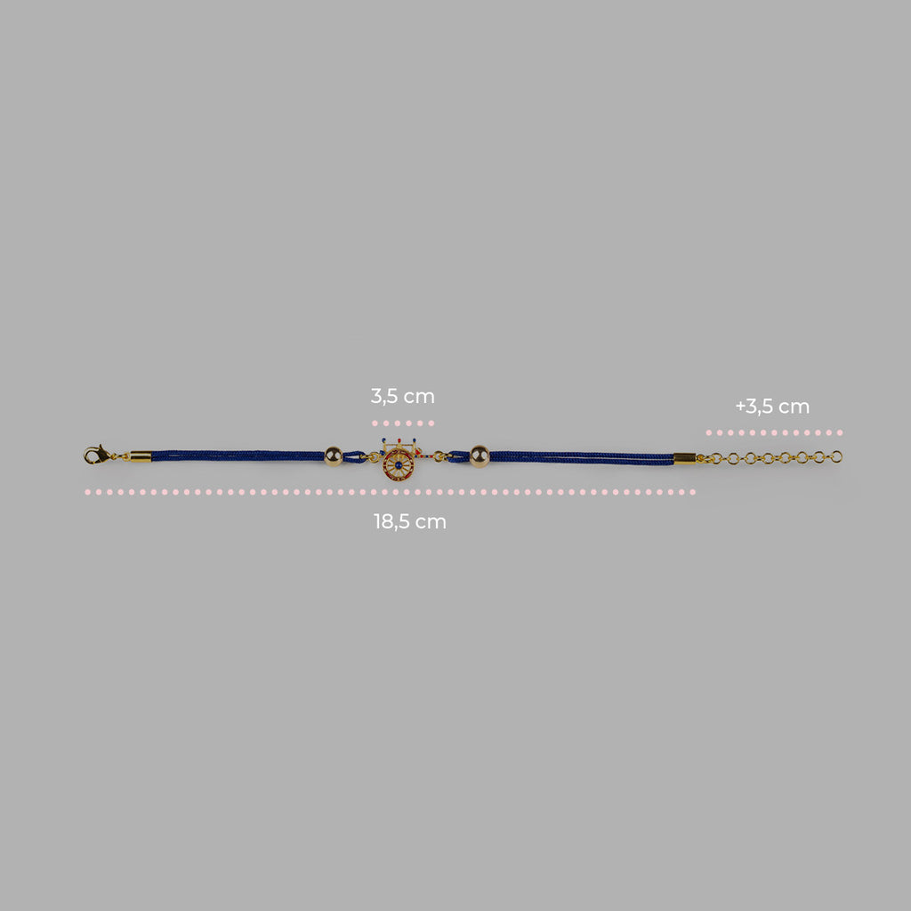 Bracciale donna Isola Bella Carretto Siciliano in lega smaltata e cordino 60000031