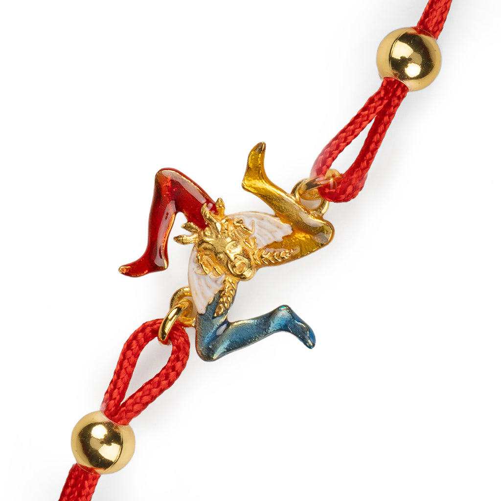 Bracciale donna Isola Bella Trinacria in lega smaltata e cordino 60000035