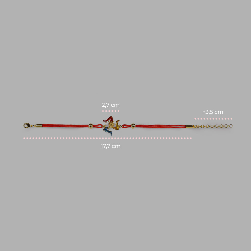 Bracciale donna Isola Bella Trinacria in lega smaltata e cordino 60000035