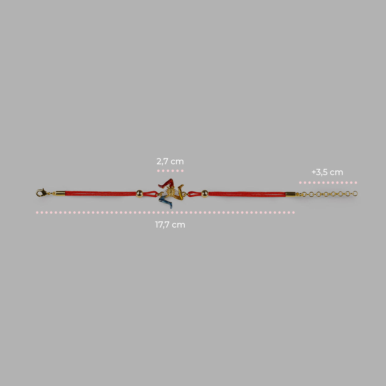 Bracciale donna Isola Bella Trinacria in lega smaltata e cordino 60000035