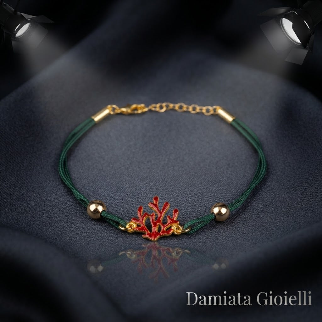 Bracciale donna Isola Bella Corallo in lega smaltata e cordino ref. 60000036