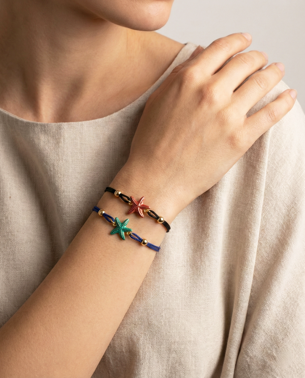 Bracciale donna Isola Bella Stella Marina Rossa in lega smaltata e cordino 60000037