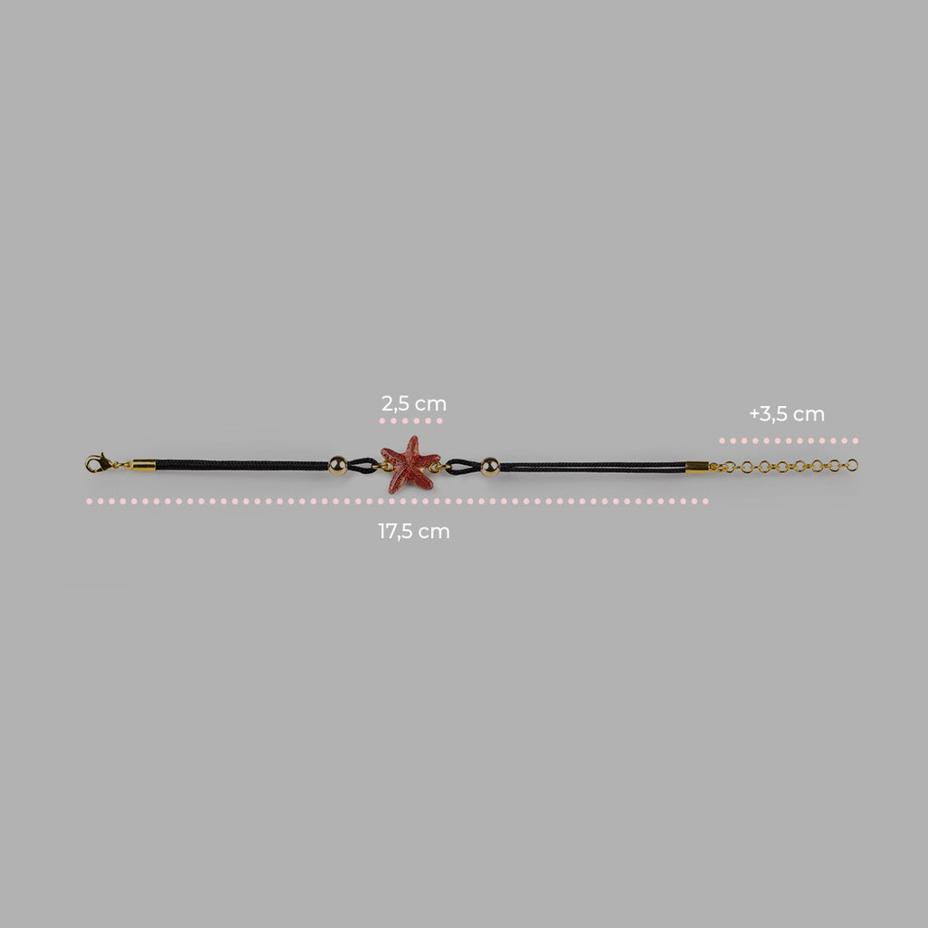 Bracciale donna Isola Bella Stella Marina Rossa in lega smaltata e cordino 60000037