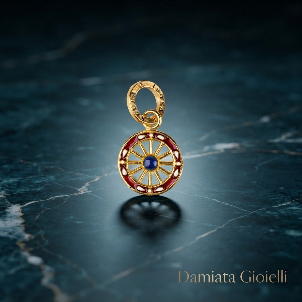 Ciondolo donna Isola Bella Ruota in lega smaltata e dorata ref. 60000040