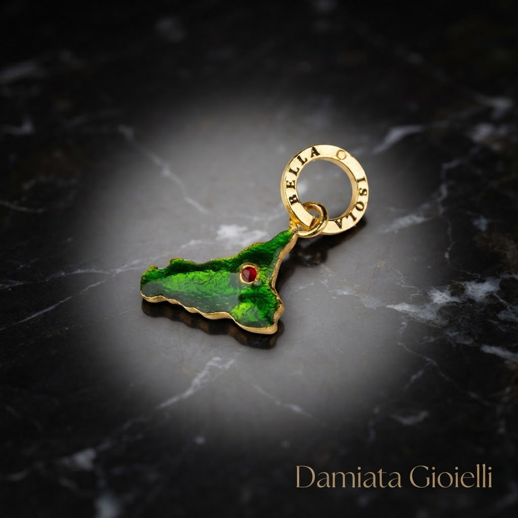 Ciondolo donna Isola Bella Sicilia in lega smaltata e dorata ref. 60000046