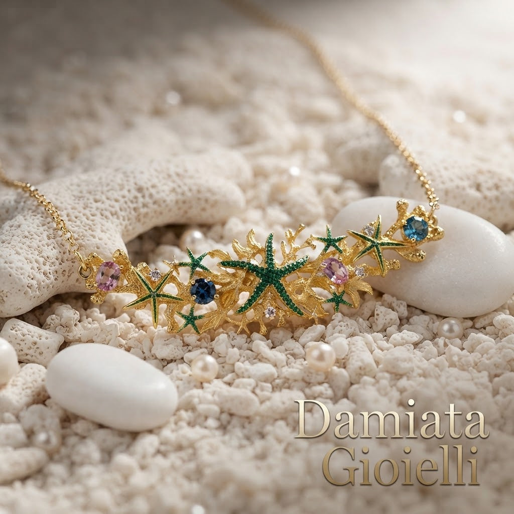 Collana donna Isola Bella Stelle di Mare in lega placcata oro e zirconi ref. 60000094