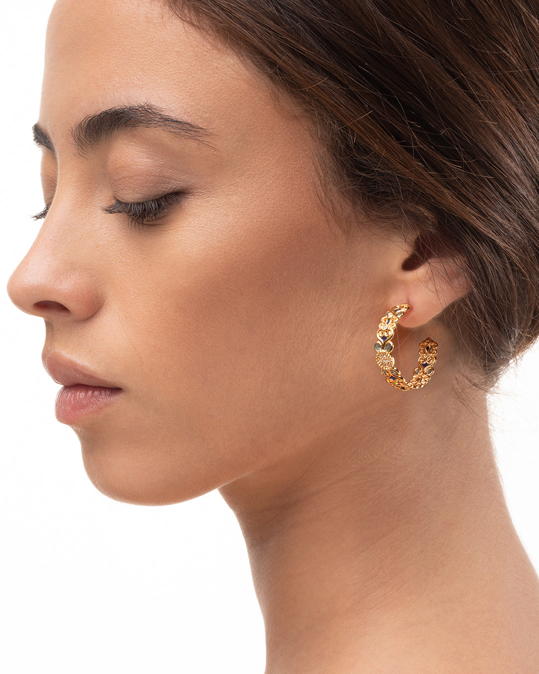 Orecchini donna Isola Bella Boccole Rosone Piccole in lega smaltata placcata oro 60000129