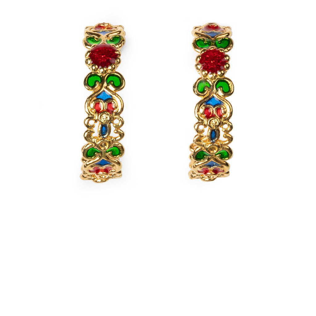 Orecchini donna Isola Bella Boccole Rosone Piccole in lega smaltata placcata oro 60000129