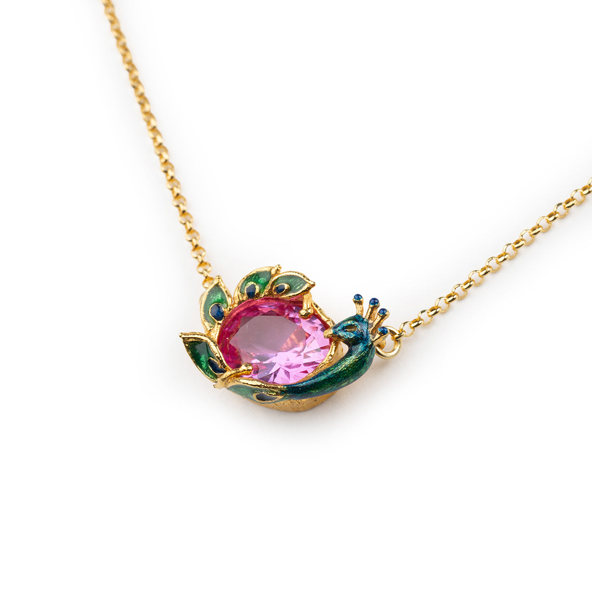 Collana donna Isola Bella Pavone in lega placcata oro e cristallo 60000169