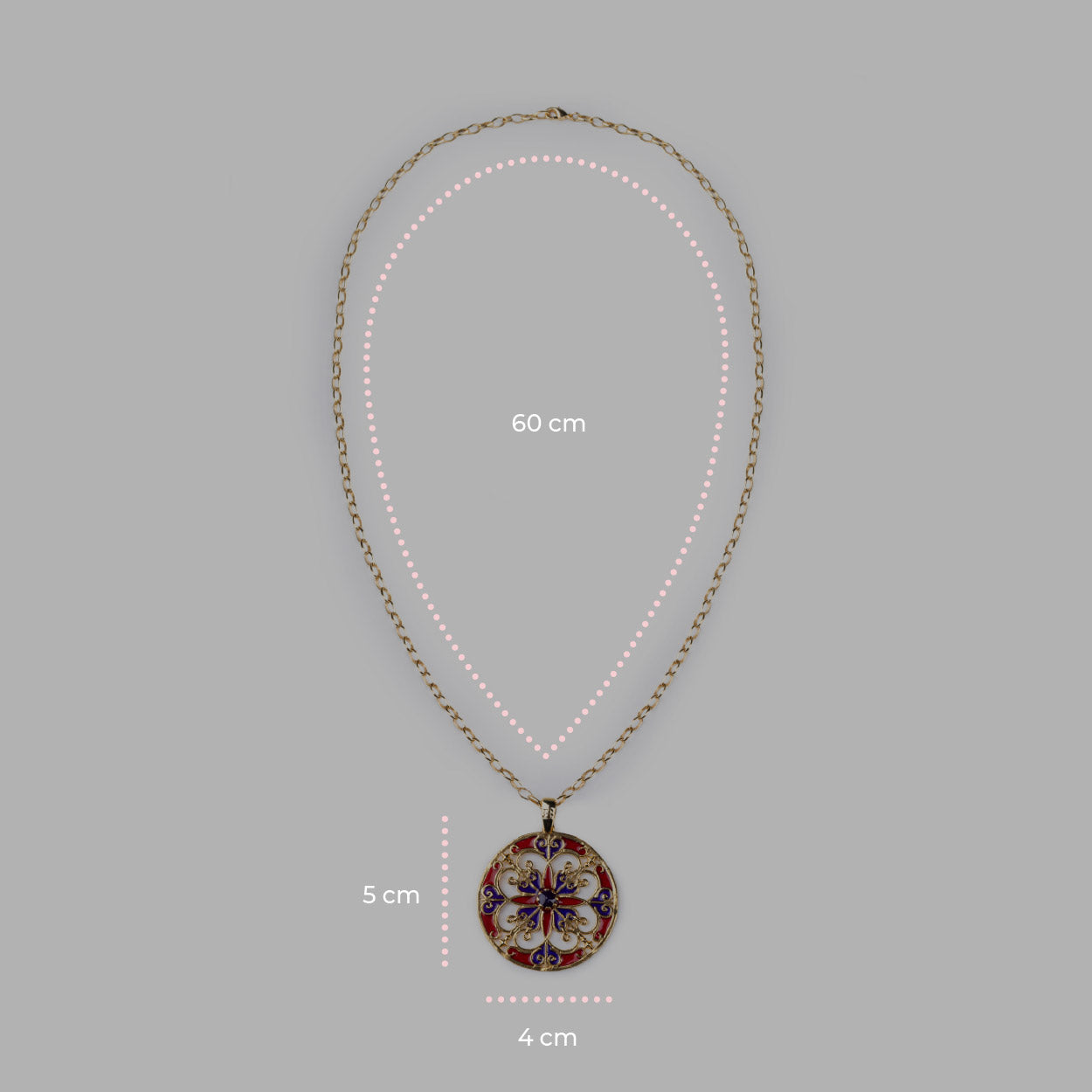 Collana donna Isola Bella Rosone Rosso in lega smaltata placcata oro 60000211