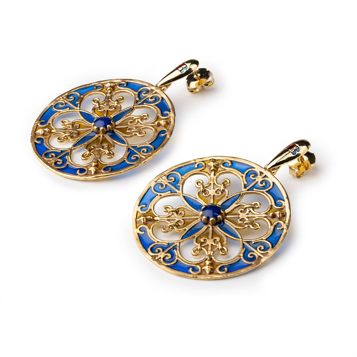 Orecchini donna Isola Bella Rosone Blu in lega smaltata placcata oro 60000214