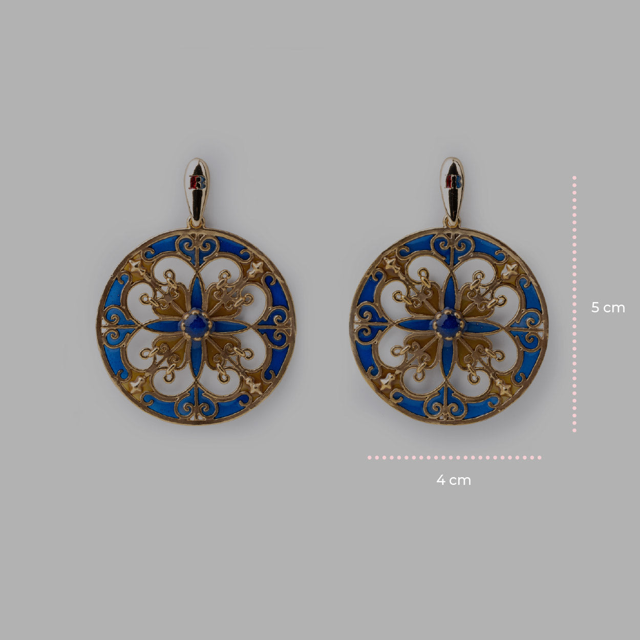 Orecchini donna Isola Bella Rosone Blu in lega smaltata placcata oro 60000214