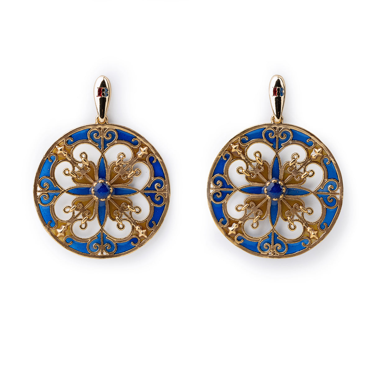 Orecchini donna Isola Bella Rosone Blu in lega smaltata placcata oro 60000214