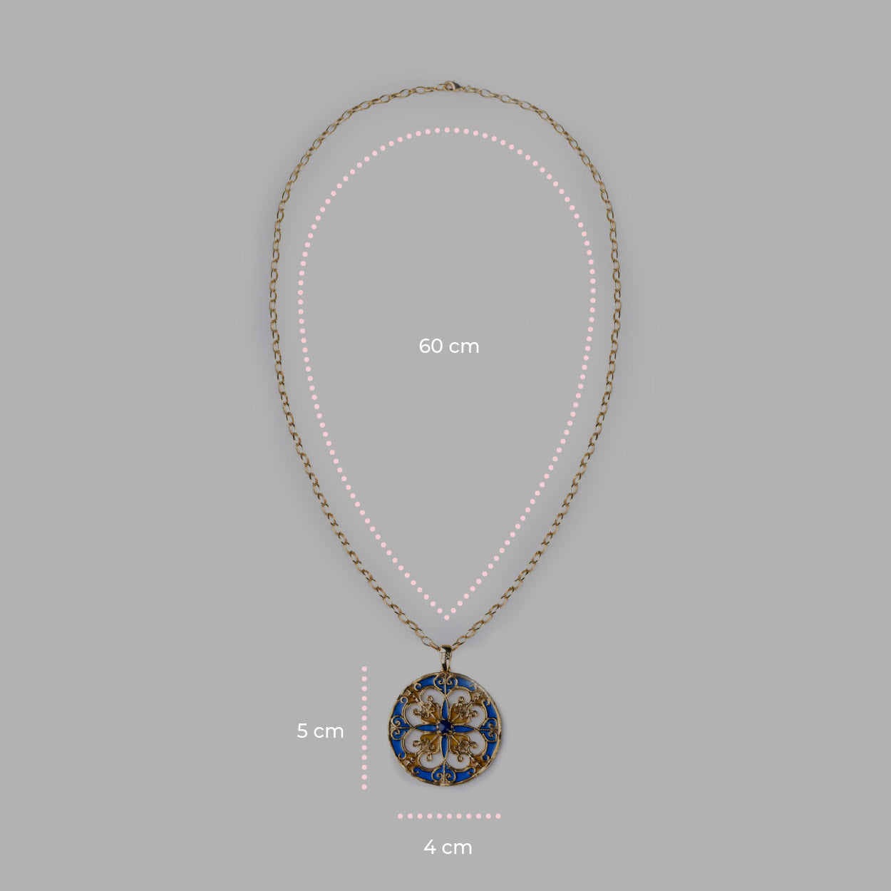 Collana donna Isola Bella Rosone Blu in lega smaltata placcata oro 60000215