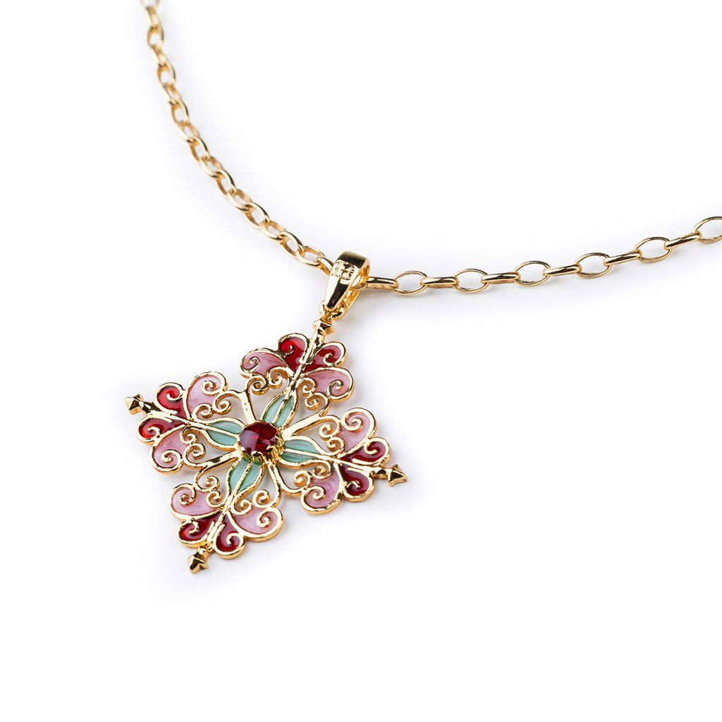 Collana donna Isola Bella Barocco Rosa in lega smaltata placcata oro 60000217