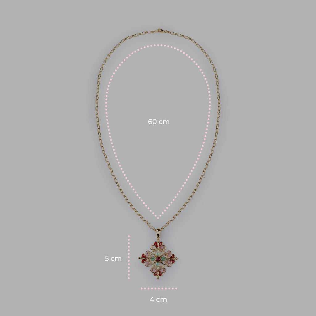 Collana donna Isola Bella Barocco Rosa in lega smaltata placcata oro 60000217