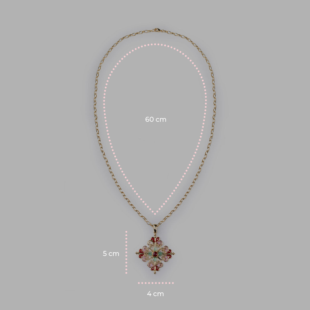 Collana donna Isola Bella Barocco Rosa in lega smaltata placcata oro 60000217