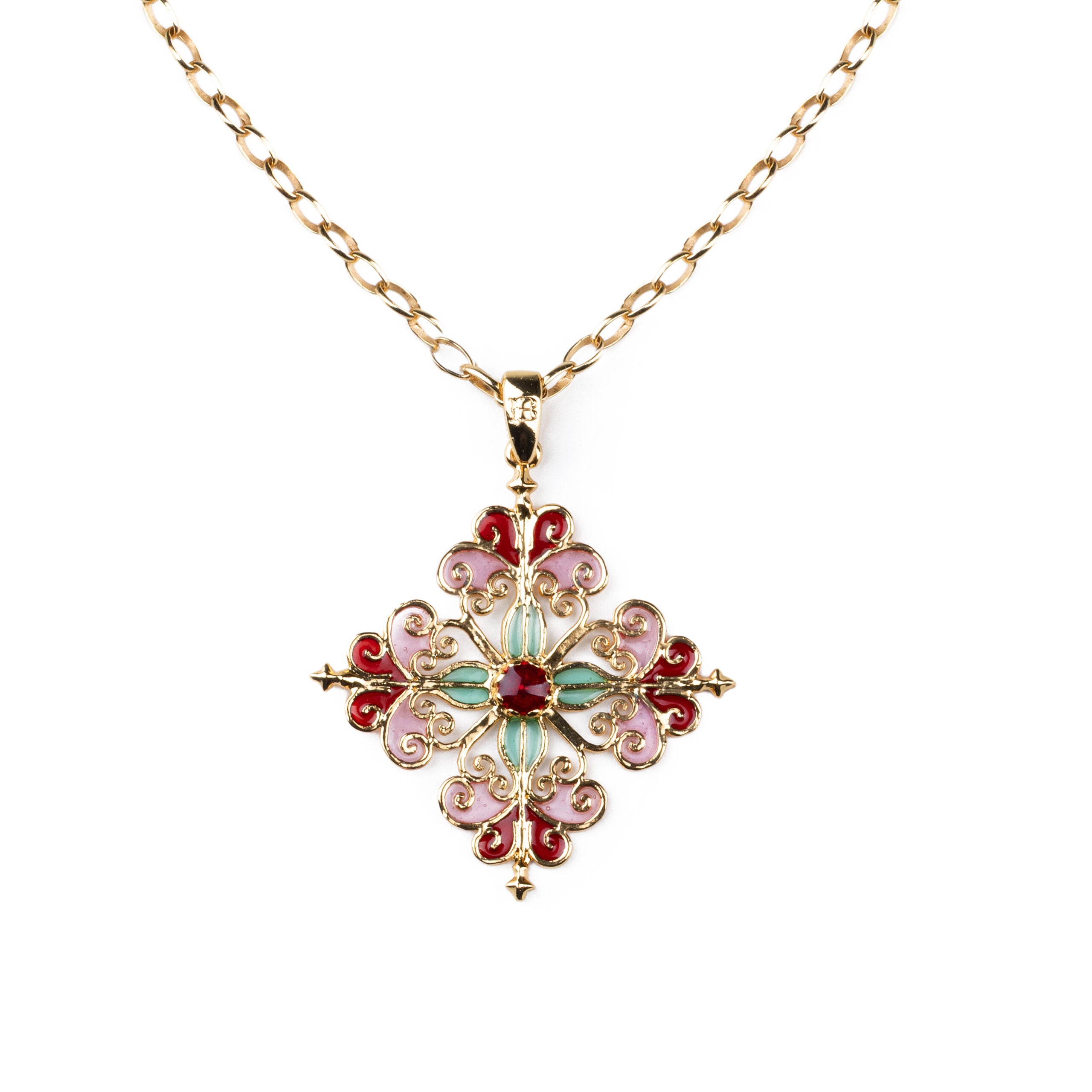 Collana donna Isola Bella Barocco Rosa in lega smaltata placcata oro 60000217