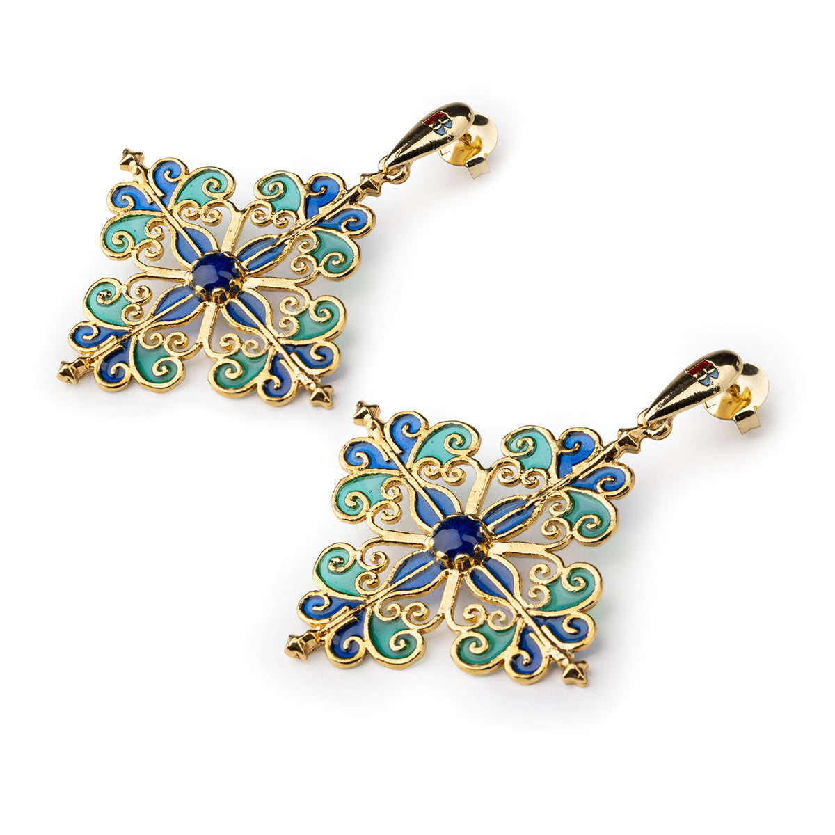 Orecchini donna Isola Bella Barocco Blu in lega smaltata placcata oro 60000218