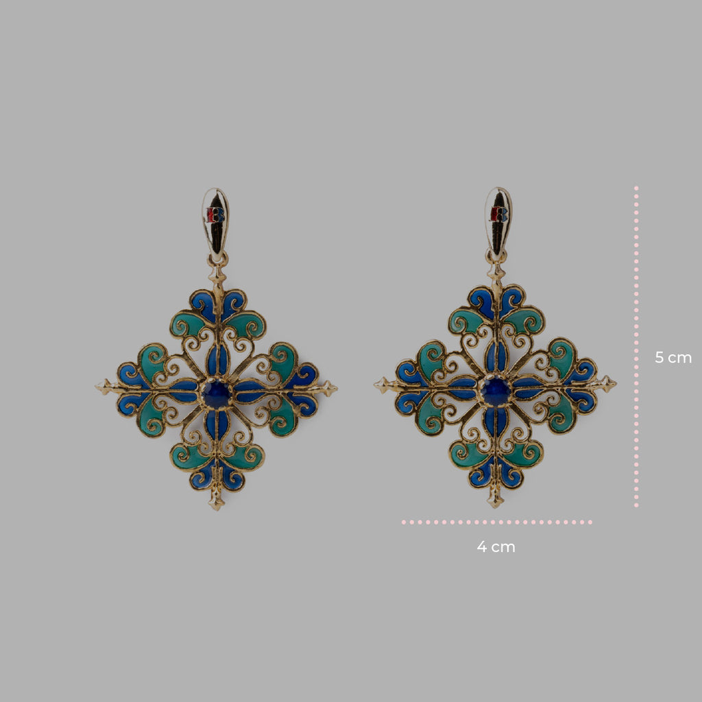 Orecchini donna Isola Bella Barocco Blu in lega smaltata placcata oro 60000218