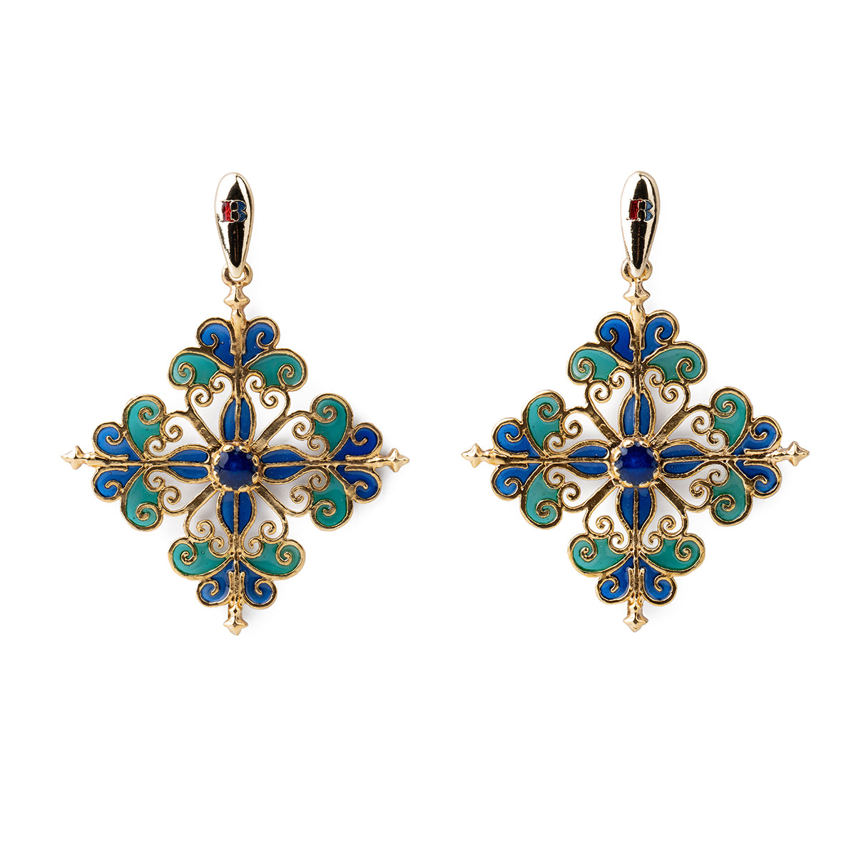 Orecchini donna Isola Bella Barocco Blu in lega smaltata placcata oro 60000218