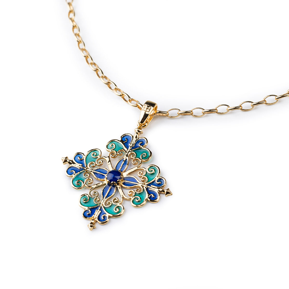 Collana donna Isola Bella Barocco Blu in lega smaltata placcata oro 60000219