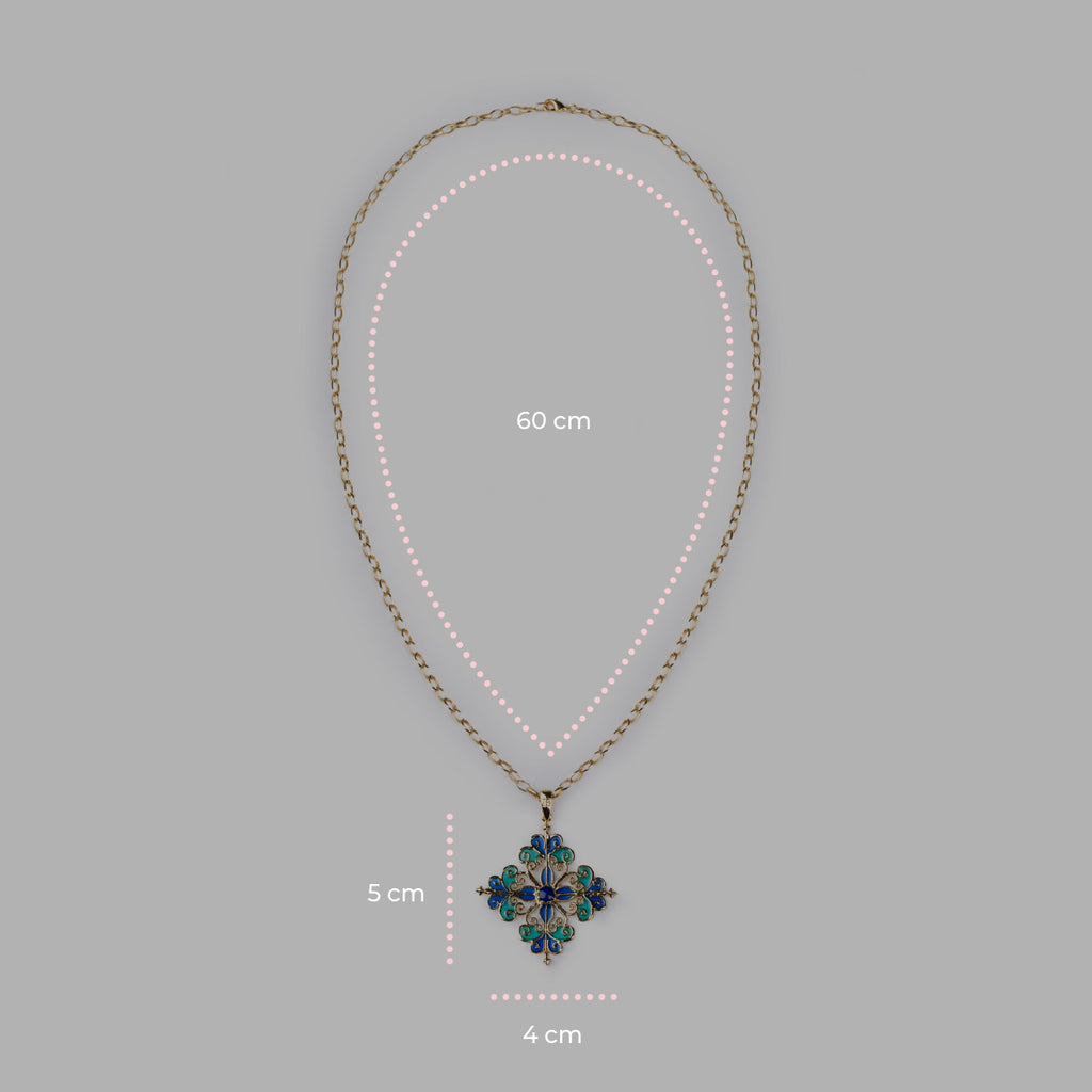 Collana donna Isola Bella Barocco Blu in lega smaltata placcata oro 60000219