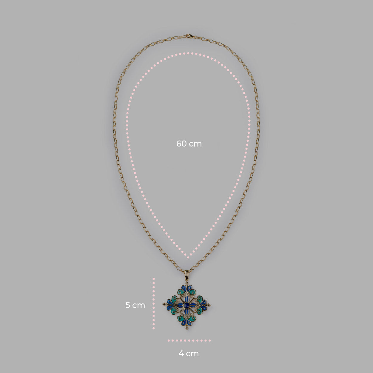 Collana donna Isola Bella Barocco Blu in lega smaltata placcata oro 60000219
