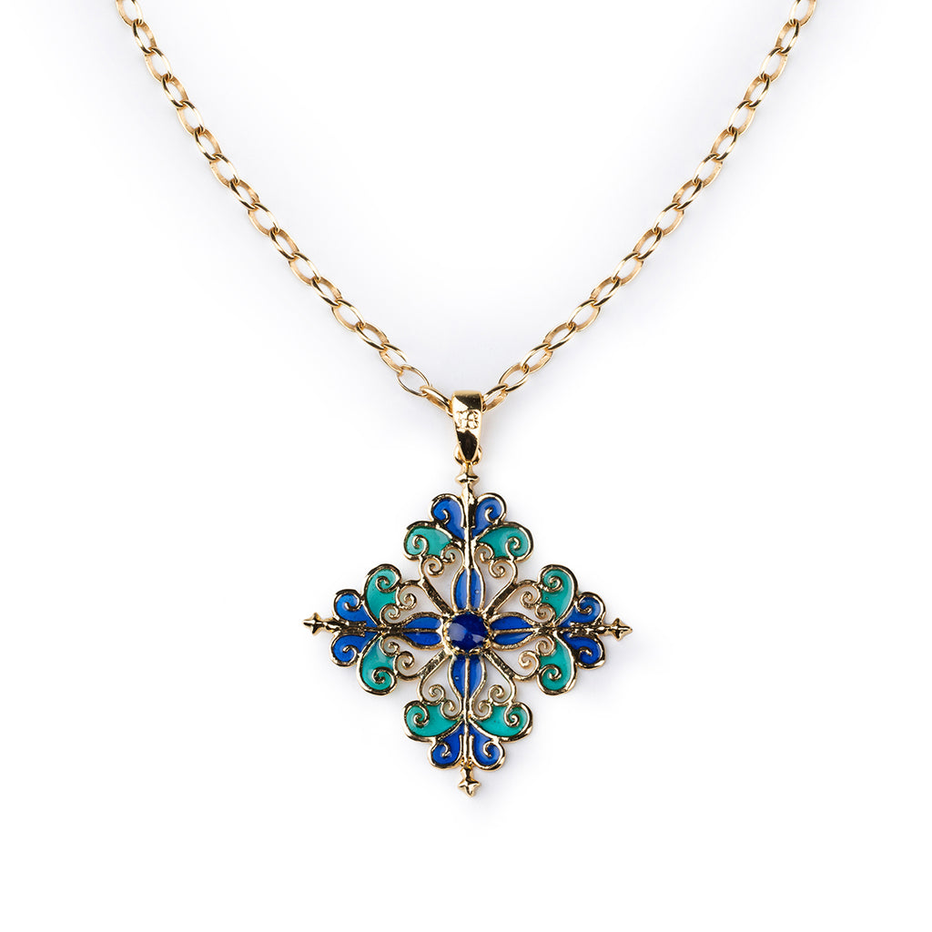 Collana donna Isola Bella Barocco Blu in lega smaltata placcata oro 60000219