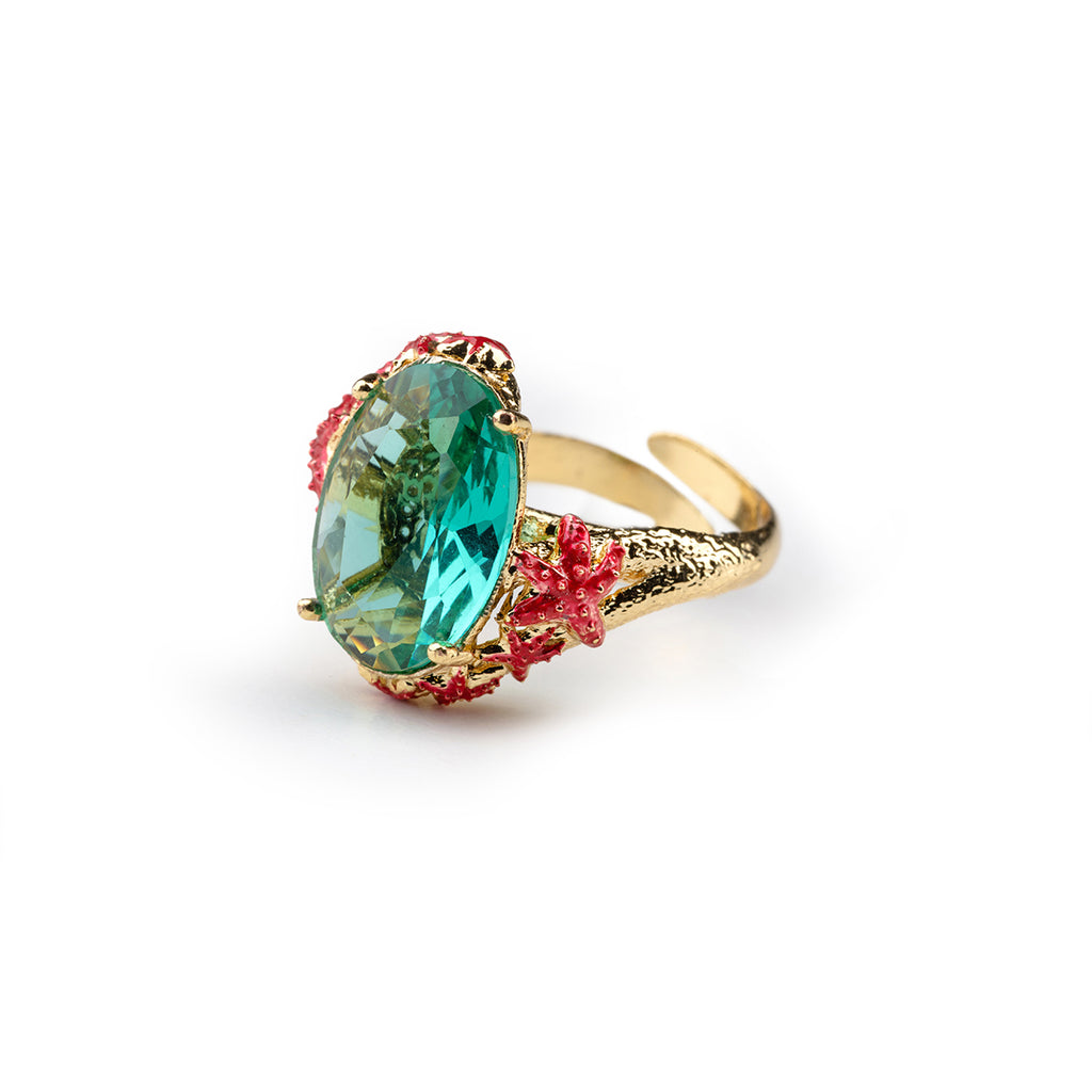 Anello donna Isola Bella Stella Marina Gemma in lega placcata oro e cristallo 60000237